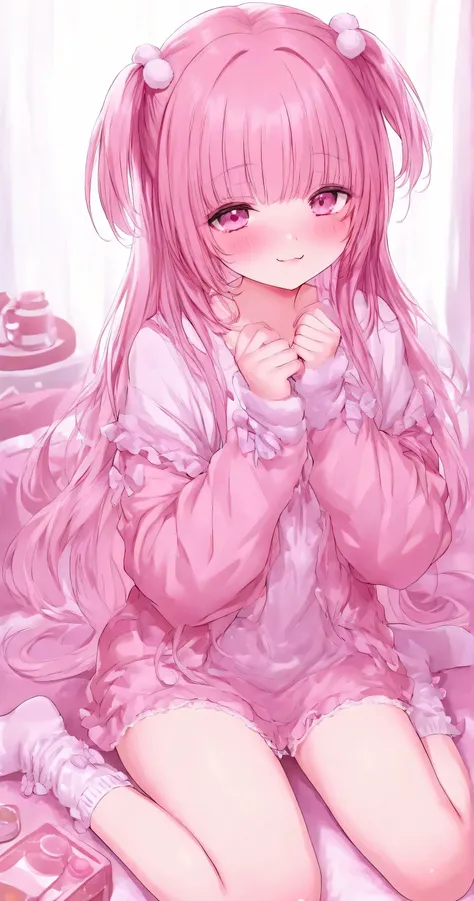 Petite girl, cute clothes, pamper, two side up, pink hair, wariza 