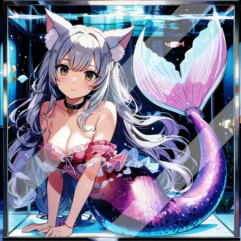 mermaid,Cat ears,Aquarium,