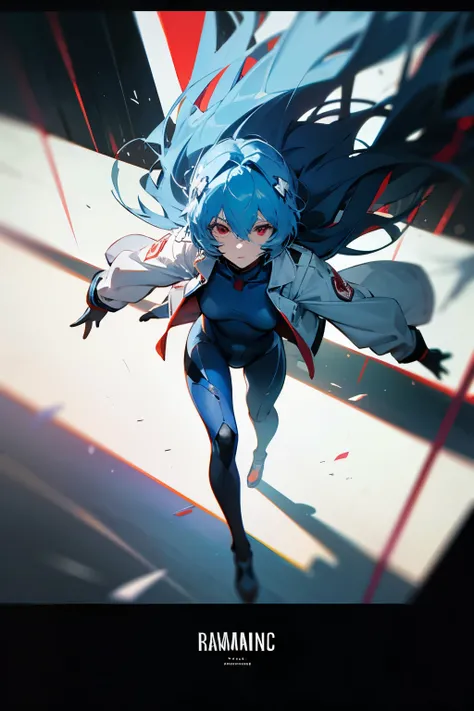 ：
1girl,solo,s1_dram,from above,on sofa,RHM22,ayanami rei,1girl,ayanami rei,solo,white gloves,long hair,red eyes,black bodysuit,two-tone gloves,blue hair,hair between eyes,jacket,long sleeves,white jacket,long legs,
motion blur,going really fast masterpiec...