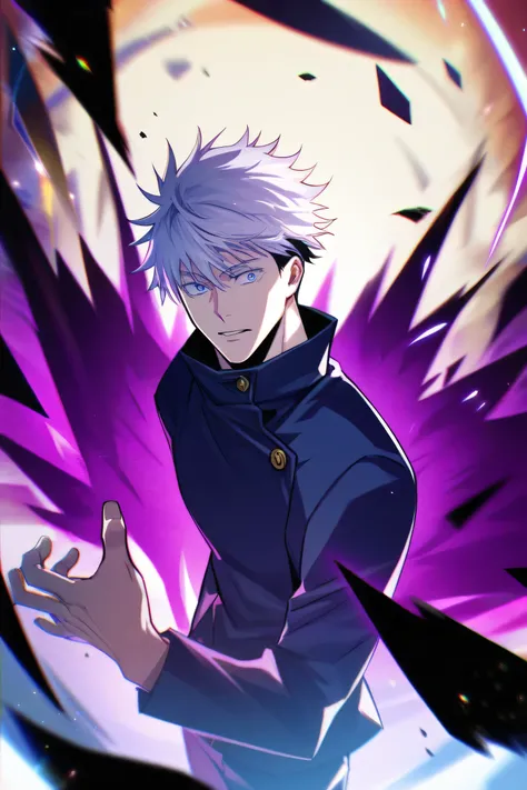 Satoru Gojo Jujutsu Kaisen Purple aura Aesthetic Speed Laughing