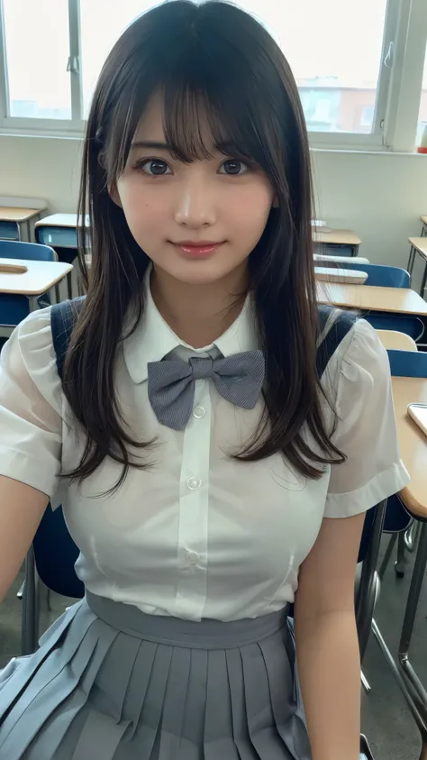 ((School Classroom:1.2)),Lewd smile,(Realistic,Realistic:1.37),(masterpiece),
(Highest quality:1.4),(Ultra-high resolution:1.2),(RAW Photos:1.2),
(Sharp focus:1.3),(((upper body,sitting in a chair:1.2))),elegant,(Whole Body Ezbian:1.2),
(Girl in collared s...