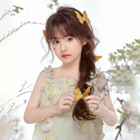 there is a  Young girl  with a butterfly in her hair, cute又cute, 年轻cute girl, cute  Young girl ,  Beautiful   Young girl , of an  Beautiful  angel girl, 年轻cute, cute,  young fair angel ,   young Asian girl  ,  Young girl , 非常cute和童真,  Beautiful  and cute, ...