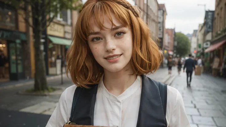 (masterpiece), best quality, expressive eyes, perfect face, multilevel marketing, midriff, Areolae, long ginger hair, Hairclipa, limbus salesmen woman, perfect anatomy, (((holding an sales briefcase))), (((closeup face))), tall woman with a muscular physiq...