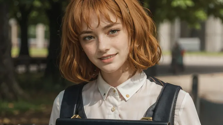 (masterpiece), best quality, expressive eyes, perfect face, multilevel marketing, midriff, Areolae, long ginger hair, Hairclipa, limbus salesmen woman, perfect anatomy, (((holding an sales briefcase))), (((closeup face))), tall woman with a muscular physiq...