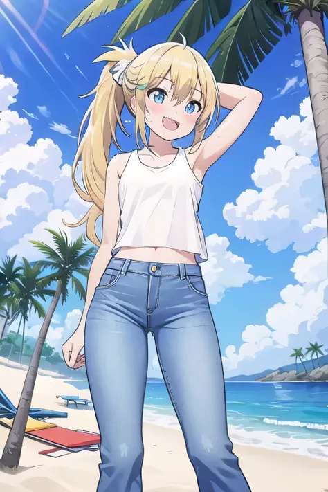 masterpiece,best quality,ultra detail, ((Perfect Face, Perfect Arms, Perfect hands, Perfect Fingers)), 1girl, 14yo, petite, ((round face, ecstasy, orgasm face, drooping eyes, shame smiling, blush)), dropping eyes, sleepy, Open mouth, ((White teeth)), backg...