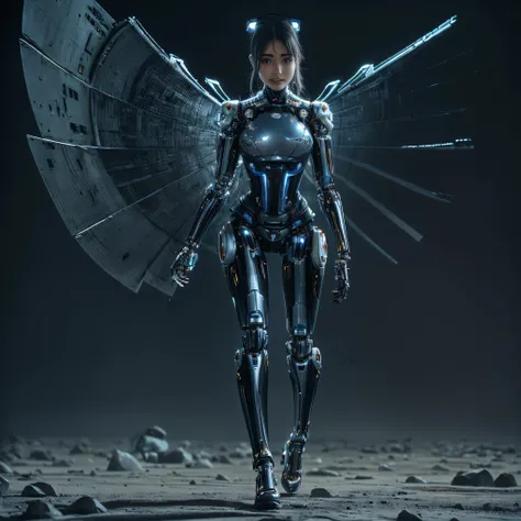 intelligent bionic robot, 2 women’s heads, woman, cyborg robot parts, microchip, Bright studio, hyperrealism, high detail on the face, delicate details, soft writing, rimlight, Rendered by Octane, Unreal Engine 5 rendering, Mechanical Public Enemy Style, 1...