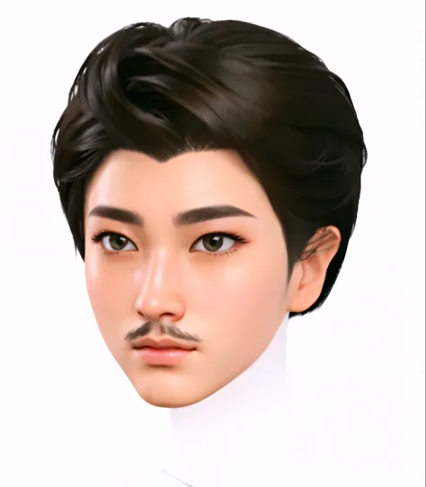 a close up of a person with a fake mustache on a face, realism artstyle, highly_detailed_face!!!, single realistic face, live2d virtual youtuber model, inspired by Zhang Han, real detailed face, realistically rendered face, face very realistic, inspired by...