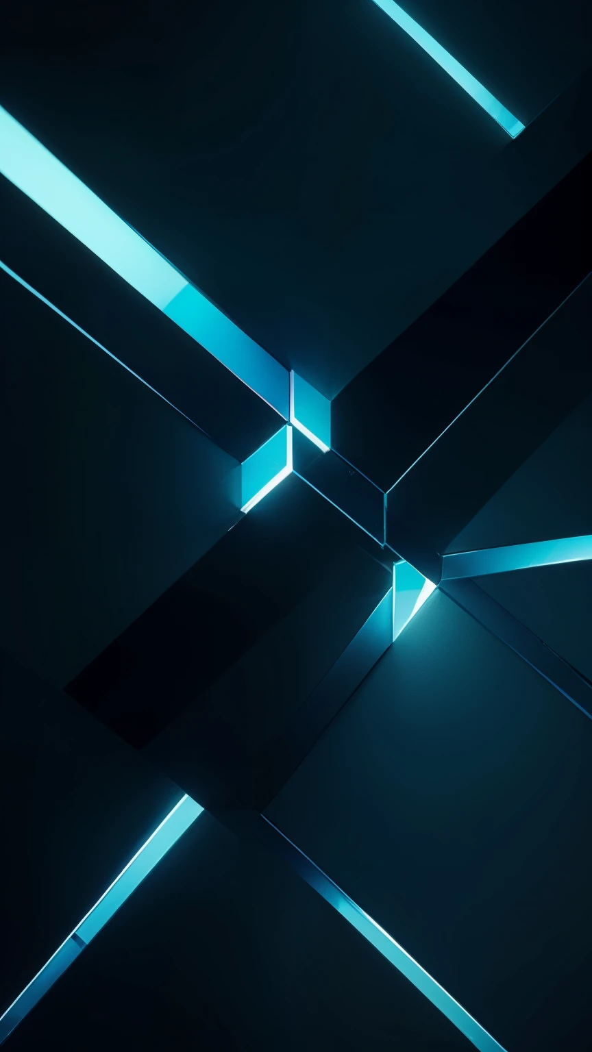 A dark black background with sharp, futuristic polygon shards in vibrant electric blue, 
glowing edges, subtle neon lighting, high contrast, 4K resolution, 
abstract geometric design, ultra-detailed