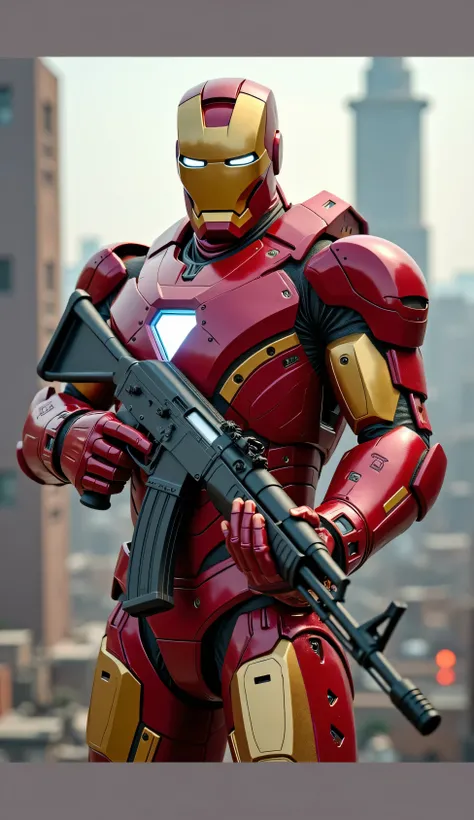 Iron Man shooting with the AK47
