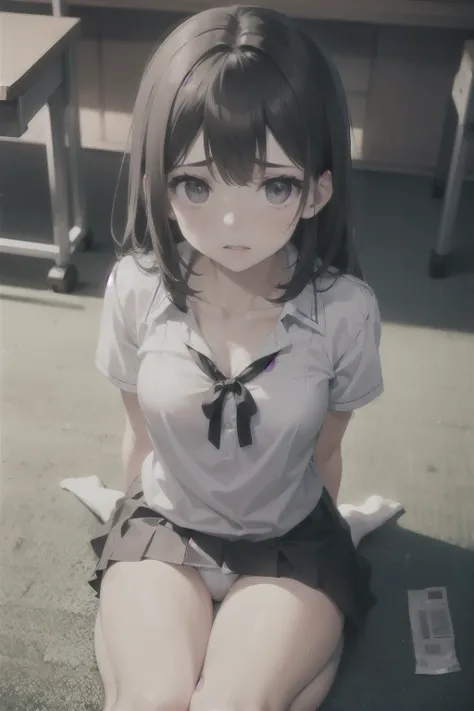  horny middle school girls 、Beautiful Black Haired Girl、Naughty lips I want to give you a fellatio、 body type、Short-sleeved uniform、 white collared blouse 、Collarbone in full view、 no bra、Fuckless、pleated skirt、 Panchira、white panties、small panties、 horny ...