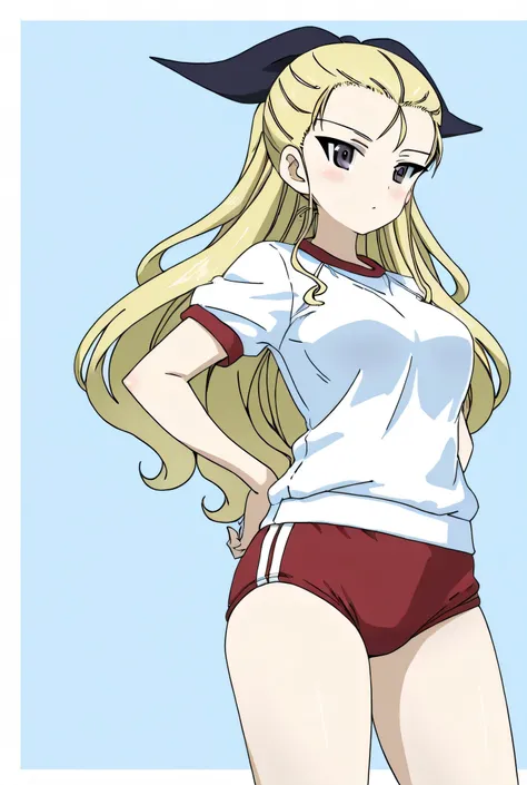 assam \(girls und panzer\),gym uniform,buruma,1girl,solo,