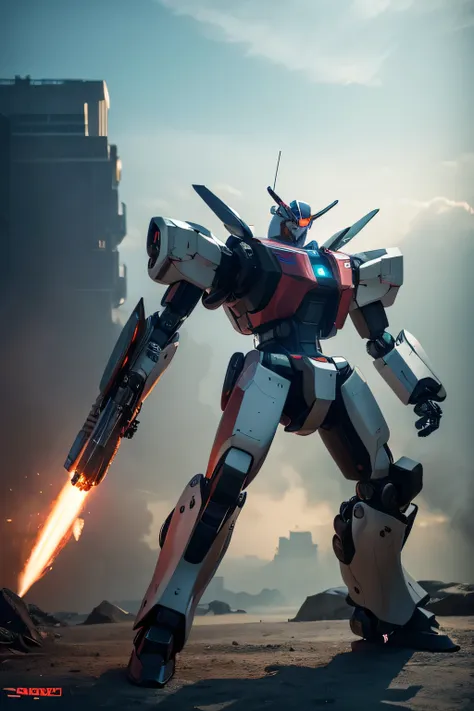 ロボット、,Robot,robot,science fiction,mecha,machine,gun,, gunatyou,anime, super robot, masterpiece, best quality, high resolution, cinematic lighting, extremely fine and beautiful design, extremely fine and beautiful colors,