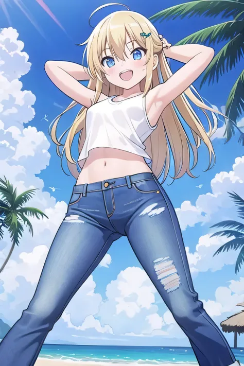 masterpiece,best quality,ultra detail, ((Perfect Face, Perfect Arms, Perfect hands, Perfect Fingers)), 1girl, 14yo, petite, ((round face, ecstasy, orgasm face, drooping eyes, shame smiling, blush)), dropping eyes, sleepy, Open mouth, ((White teeth)), backg...