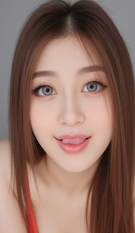 ((Best Quality, 8K, Masterpiece: 1.3)), hot korean e-girl streamer makeup, tank top that emphasize perfect big cleavage, cleavage line is slightly exposed, wide round-shaped cleavage line going down perfectly as being squeezed, amazing breast enhancement, ...