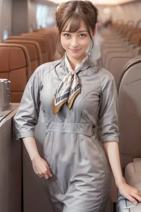  (masterpiece:1.2, best quality:1.2), 32kHDR, High Resolution, (alone、1 girl)、（Starlux Flight Attendant Uniforms）、 (At the airport counter, professional lighting)、A proper woman, beautiful face,、（Starlux Flight Attendant Uniforms Short Sleeve）、（Starlux Fli...