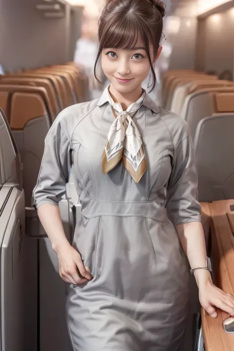  (masterpiece:1.2, best quality:1.2), 32kHDR, High Resolution, (alone、1 girl)、（Starlux Flight Attendant Uniforms）、 (At the airport counter, professional lighting)、A proper woman, beautiful face,、（Starlux Flight Attendant Uniforms Short Sleeve）、（Starlux Fli...