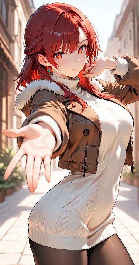 insanely detailed,
sharp focus on eyes and facial details, stunning clarity, sharp focus,
Well-defined facial features,
red long hair in a French braid.
Beautiful almond-shaped eyes with detailed irises, gentle shading, exquisite eyelashes,
Eyes with a sh...