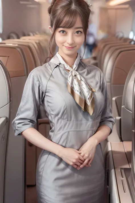  (masterpiece:1.2, best quality:1.2), 32kHDR, High Resolution, (alone、1 girl)、（Starlux Flight Attendant Uniforms）、 (At the airport counter, professional lighting)、A proper woman, beautiful face,、（Starlux Flight Attendant Uniforms Short Sleeve）、（Starlux Fli...