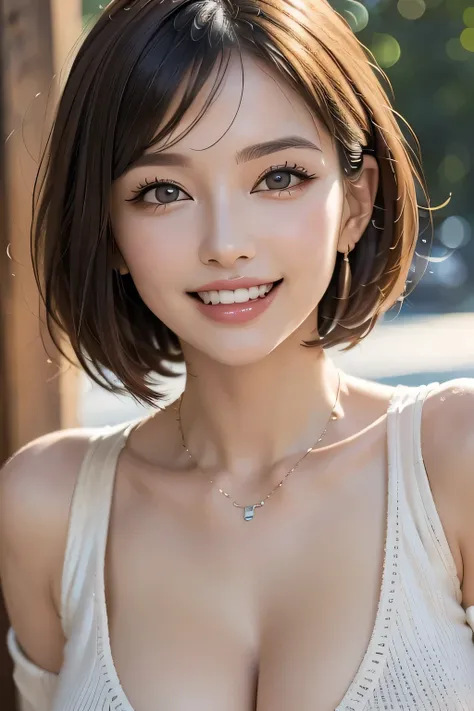 ((1 Ultimate Beautiful Women)), Mature, (nude), Beautiful Faces, Detailed lips, Beautiful eyes in every detail, Double eyelids, Long eyelashes、(Grin), ((Beautiful teeth alignment)), Captivating Gaze, Captivating smile, Long eyelashes, Elegant eyeshadow, ((...