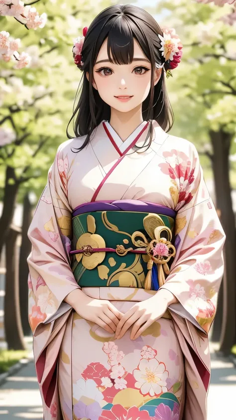 （（smile））（（Knee））（（long black straight hair）)、(青い Flowery 立っている姿)、( Flowery 立ち姿)、( Flowery )、(like flowers )、(The scent of flowers)、( everyone is fascinated )、( pale cherry blossom の色)、( light pink plum color )、(Pale pink flower)、(Light moonlight )、((Top Q...