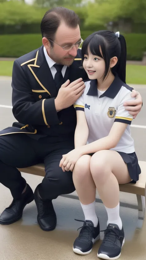 Top Quality、 natural depiction、High Resolution、delicate、Very high degree of perfection 、beautiful, girls小学６Grade、 black hair、cute girl eyes、、best proportions、small breasts、Looks like Daidouji Tomoyo、I'm wearing a marching band uniform、The weather is heavy ...