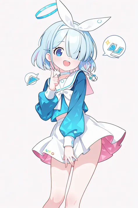 Arona \(blue archive\), {{{best quality}}}, {{ultra-detailed}}, {illustration}, {{an extremely delicate and beautiful}},Simple background,uniform,