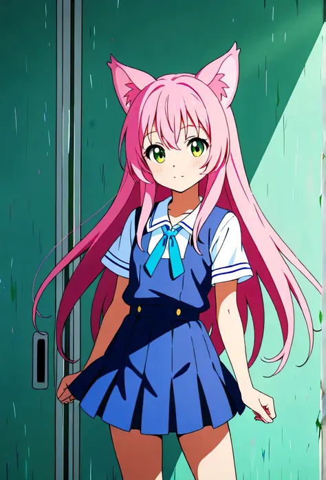random hot and busty japanese girls, nekos, pastel color palette,