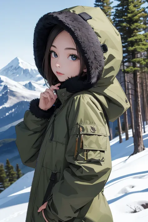 masterpiece,girl,petite,face,mountain parka