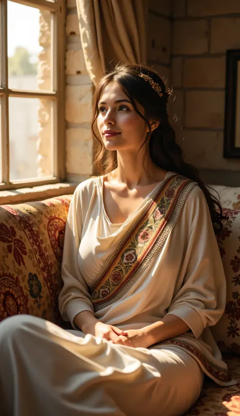 **Prompt:** **Ancient Rome:** Visualize an enchanting wide-angle track shot that conveys the cozy ambiance of a Roman living room from the Antiquity Age. Your objective is to construct a historically accurate illustration of a humble dwelling nestled withi...