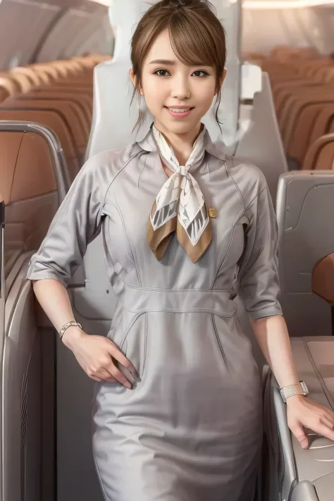  (masterpiece:1.2, best quality:1.2), 32kHDR, High Resolution, (alone、1 girl)、（Starlux Flight Attendant Uniforms）、 (At the airport counter, professional lighting)、A proper woman, beautiful face,、（Starlux Flight Attendant Uniforms Short Sleeve）、（Starlux Fli...