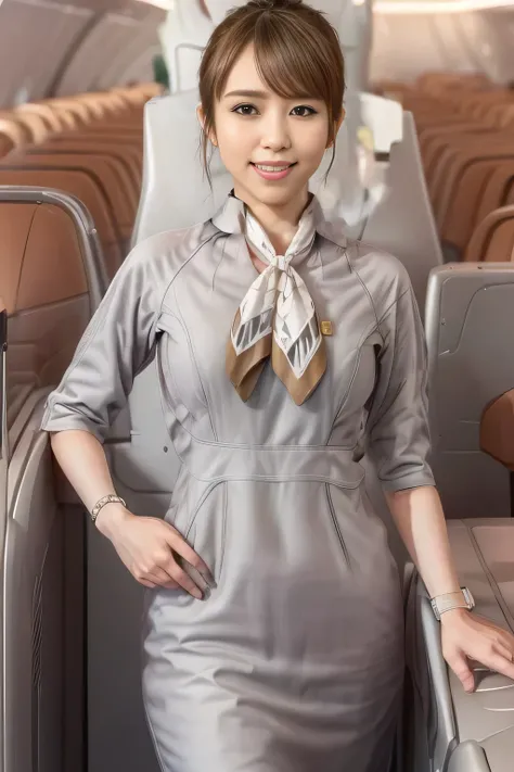  (masterpiece:1.2, best quality:1.2), 32kHDR, High Resolution, (alone、1 girl)、（Starlux Flight Attendant Uniforms）、 (At the airport counter, professional lighting)、A proper woman, beautiful face,、（Starlux Flight Attendant Uniforms Short Sleeve）、（Starlux Fli...