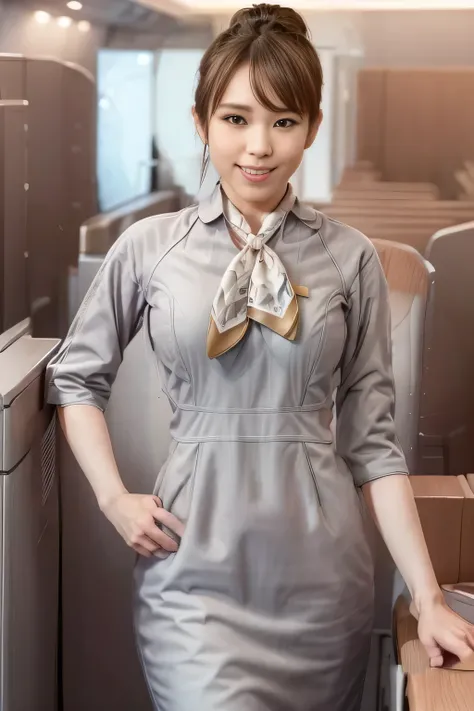 (masterpiece:1.2, best quality:1.2), 32kHDR, High Resolution, (alone、1 girl)、(Starlux Flight Attendant Uniforms)、 (At the airport counter, professional lighting)、A proper woman, beautiful face,、(Starlux Flight Attendant Uniforms Short Sleeve)、(Starlux Fli...