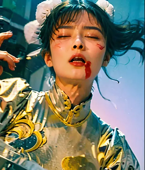 Millisen , A body that doesn't move even when it's limp, closed eyes, Sad emotions , masterpiece, surreal, photoreal, high image quality,