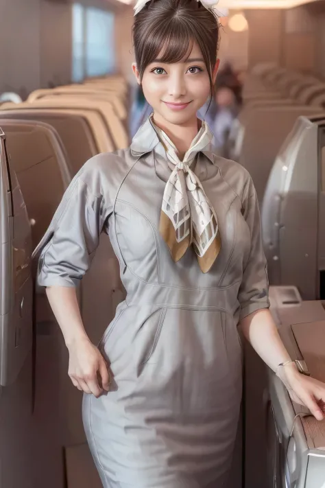 (masterpiece:1.2, best quality:1.2), 32kHDR, High Resolution, (alone、1 girl)、(Starlux Flight Attendant Uniforms)、 (At the airport counter, professional lighting)、A proper woman, beautiful face,、(Starlux Flight Attendant Uniforms Short Sleeve)、(Starlux Fli...