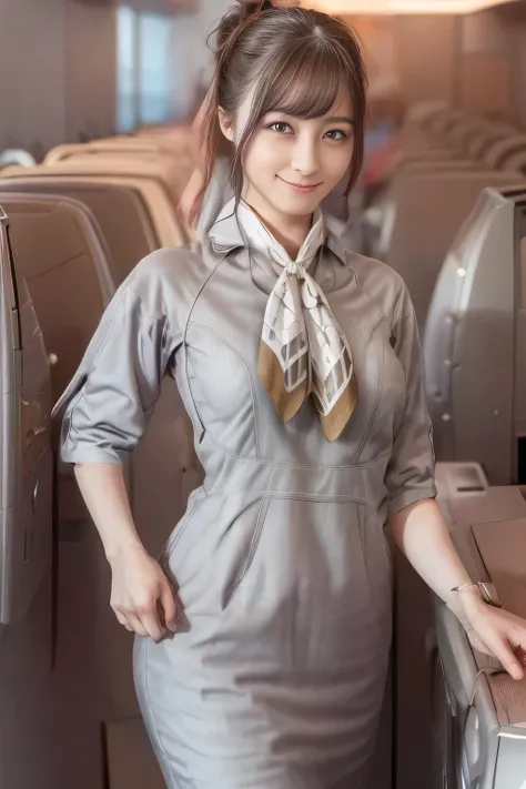 (masterpiece:1.2, best quality:1.2), 32kHDR, High Resolution, (alone、1 girl)、（Starlux Flight Attendant Uniforms）、 (At the airport counter, professional lighting)、A proper woman, beautiful face,、（Starlux Flight Attendant Uniforms Short Sleeve）、（Starlux Flig...