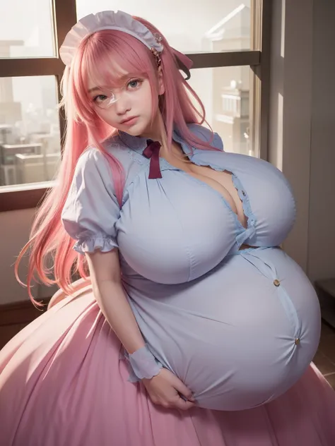 Largest Baby Bump pregnant, Largest boobs, Big pregnant Belly, Big Pregnant girl, Largest Belly of Pregnant, Beautiful woman, beautiful face, pregnant, long hair, realistic, ultra-detailed, big breast