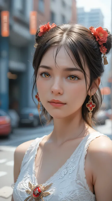 (Best Quality, 4K, 8K, High Resolution, Masterpiece: 1.2, Super Detailed, Realistic, Photorealistic:1.37), A red Chinese dragon