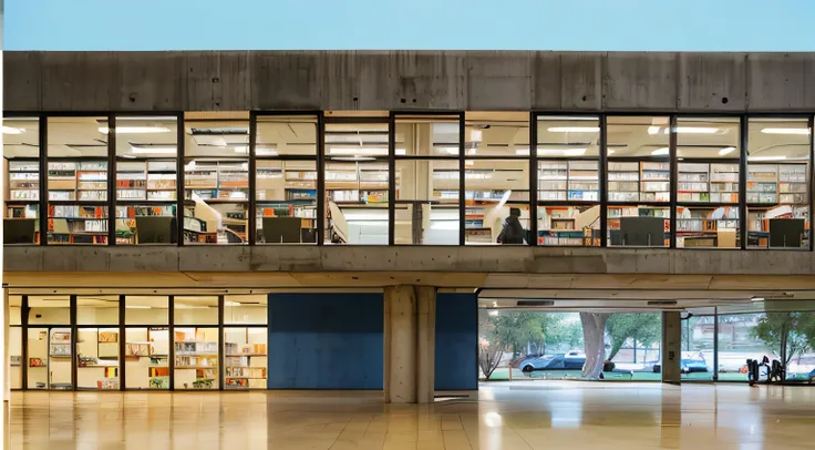 there are people walking in the building with lots of windows, external photo, Louis Kahn,  exceptional detail , vast   library  , ,   library   background,   library  , Flat shoulder , cover photo,  complete - visualization , Brutalist buildings, interior...