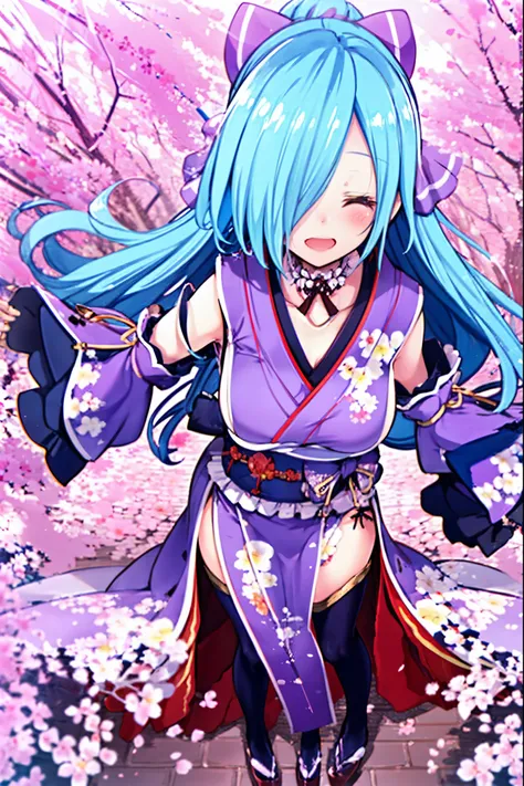 masterpiece, best quality, (1girl, solo),
yamato iori, 1young__girl, virtual youtuber, solo, gloves, bow, hair bow, long hair, hair over one eye, thighhighs, blue hair, fingerless gloves, closed_eyes, japanese clothes, full body, detached sleeves, ponytail...