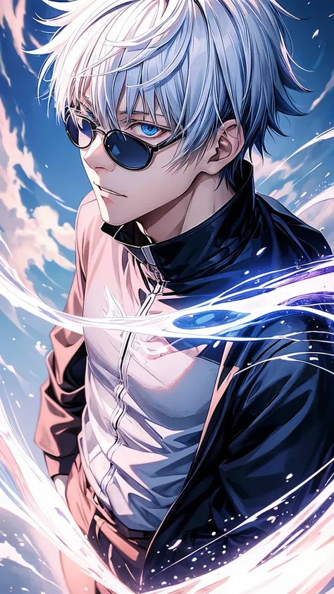 Anime boy with white hair and black glasses standing in front of a blue sky, Kaneki Ken, best anime 4K konachan wallpaper, kaneki ken,  Trigger Anime Art Style , Badass Anime 8k,  tall blue eyed anime man , 4k anime wallpaper,  anime wallpaper 4k , anime w...