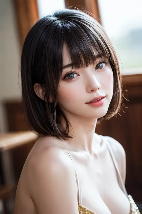 ((best quality、masterpiece、 Ultra High Definition、 dynamic angle 、are all realistic and beautifully detailed,Beautiful, symmetrical face、 her extremely detailed and beautifully drawn eyes 、 Light Colored Eyes 、Beautifully vibrant colors 、Slightly larger ey...