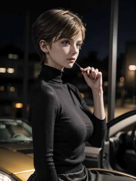 cinematic film still photographed.
Perfect appearance. Top quality. High resolution.
High quality photos. Photos that are in correct focus.
Correct human anatomy. Correct hand shape.
She is a grown woman. She is tall.
Her head is small. Her face is small....