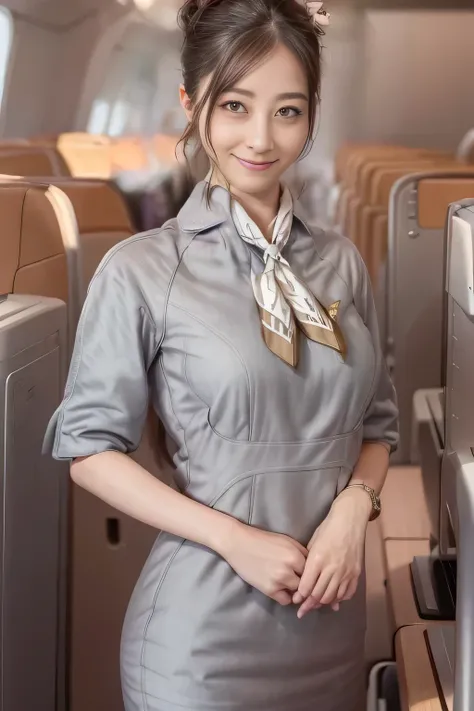  (masterpiece:1.2, best quality:1.2), 32kHDR, High Resolution, (alone、1 girl)、（Starlux Flight Attendant Uniforms）、 (At the airport counter, professional lighting)、A proper woman, beautiful face,、（Starlux Flight Attendant Uniforms Short Sleeve）、（Starlux Fli...