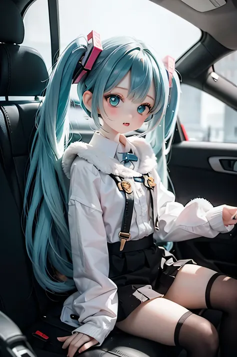 Miku gets in the car
