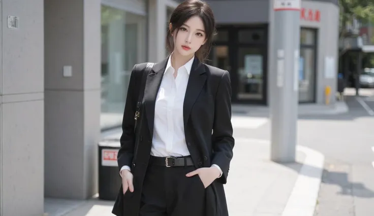 Japanese woman in chic clothes
