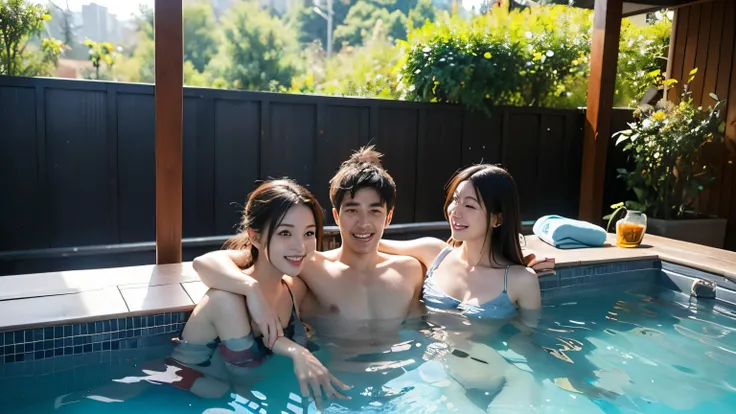 title：The best place to bathe in winter：Look left，Look right，Their family now has a great adult ticket。Generate images based on the title and copy，You can enjoy various swimming pools at a low price，Have fun for 24 hours！, kids don't miss it、 sauna、Rest ar...