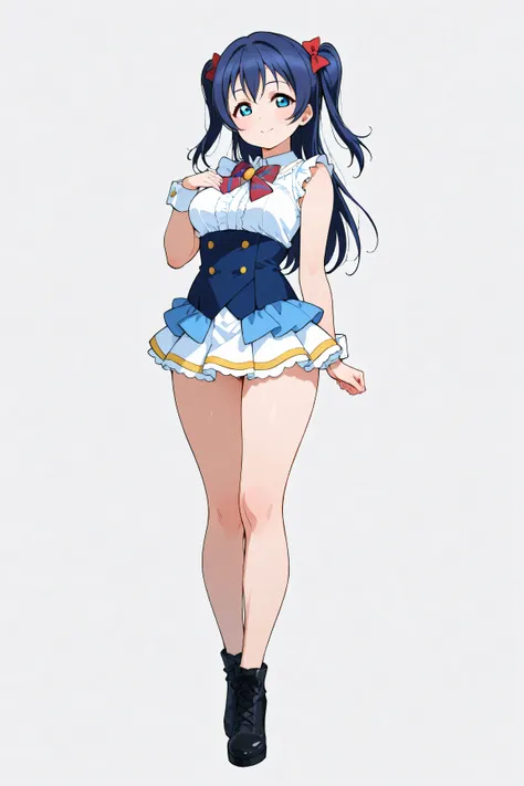 Girl from Love Live, mini skirt posing, sfw version, White background