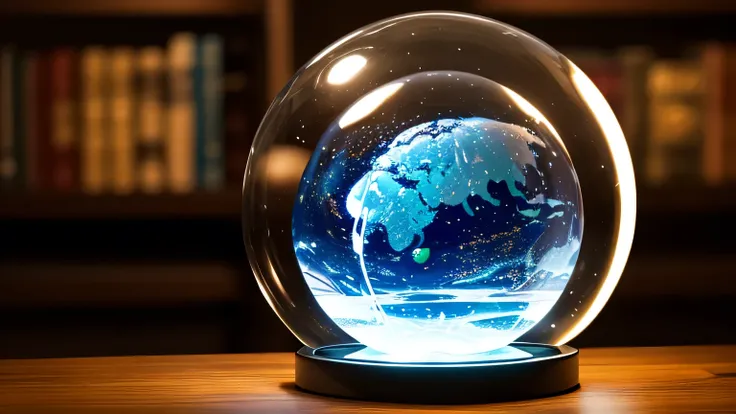 glowing ice globe