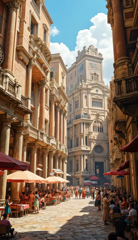 **Prompt:** During ancient rome era. As a historian wandering through the lively streets of ancient Rome, immerse yourself in the vibrant atmosphere of the insula buildings—multistoried apartment complexes that housed the city's diverse populace. Paint a p...