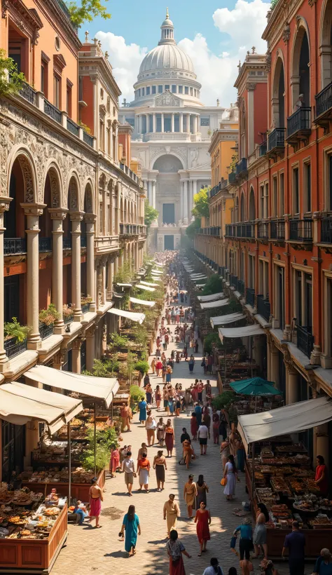 **Prompt:** During ancient rome era. As a historian wandering through the lively streets of ancient Rome, immerse yourself in the vibrant atmosphere of the insula buildings—multistoried apartment complexes that housed the city's diverse populace. Paint a p...